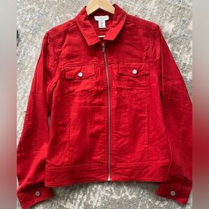 Rachel Zoe Red Linen Blend Jacket- Medium